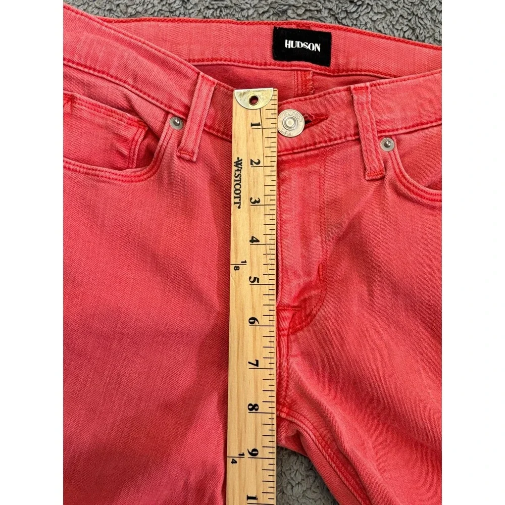 Hudson Jeans Womens 27 Krista Ankle Super Skinny Coral Pink Beach Summer Preppy